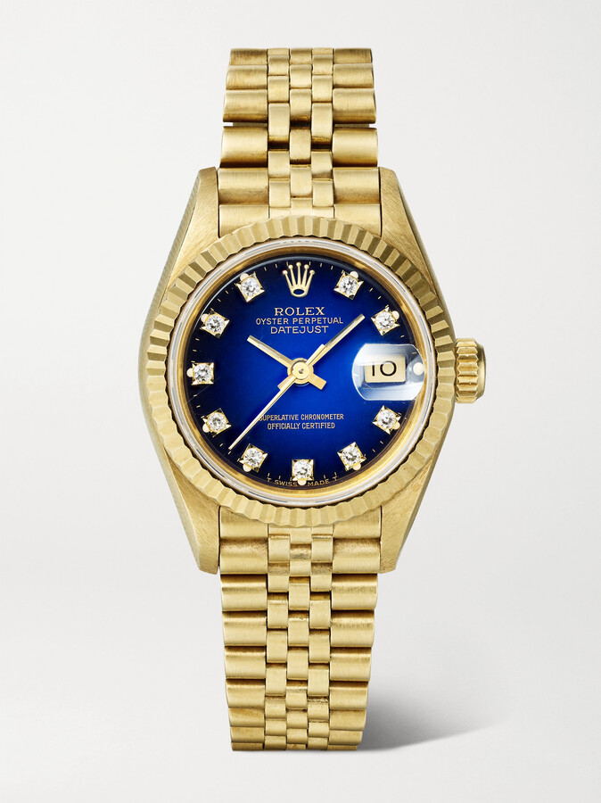 Stephanie Windsor + Rolex Vintage 1989 Datejust Automatic 26mm 18-karat Gold And Diamond Watch, Ref. No. 69178 (fits Up To 6" Wrist) - One size