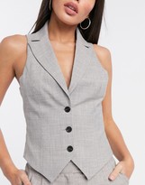 Thumbnail for your product : Asos Tall ASOS DESIGN Tall mansy 3-piece suit waistcoat in taupe texture