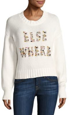 Wildfox Couture Elsewhere Embellished Knit Sweater
