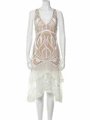 Jonathan Simkhai Lace Pattern Midi Length Dress w/ Tags White