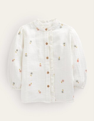 Boden Double Cloth Embroidered Top