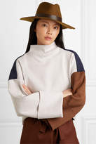 Thumbnail for your product : Rag & Bone Kacy Leather-trimmed Wool-felt Fedora - Tan