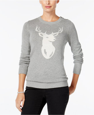 Charter Club Deer Graphic Sweater, Only at Macy's