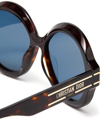 Christian Dior Round Oversized Acetate Frame Sunglasses