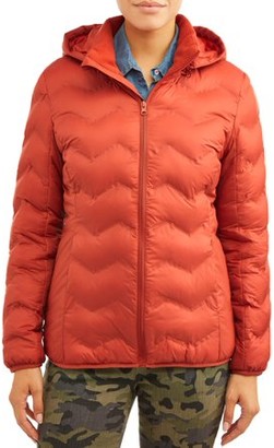 Time and Tru Women's Puffer Coat with Hood