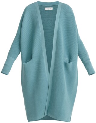 Paisie Synthetic Long Ribbed Cardigan in Teal Blue Womens Clothing Jumpers and knitwear Cardigans 