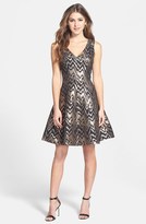 Thumbnail for your product : Vince Camuto Metallic Jacquard Fit & Flare Dress