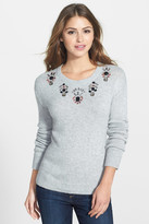 Thumbnail for your product : Halogen Jewel Crewneck Sweater (Petite)
