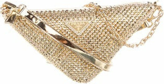PRADA Triangle Crystal Bag - Gold for Women