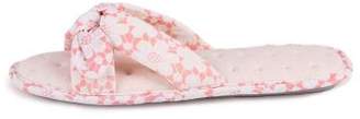 Isotoner Ladies Floral Knot Front Open Toe Slipper