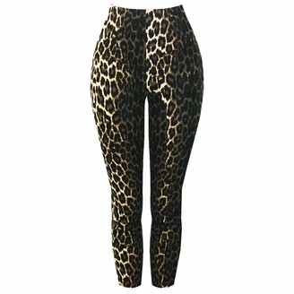 Hell Bunny Panthera Leopard Print Rockabilly 1950s High Waist Capri Trousers 