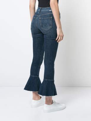 Mother ruffled hem cropped jeans