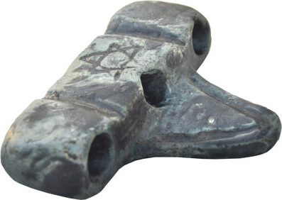 The Moroccan Room Antique Moroccan Star-of-David Judaical Ceramic Menorah