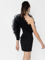 Thumbnail for your product : Alexandre Vauthier One-Shoulder Ruffle-Trim Mini Dress