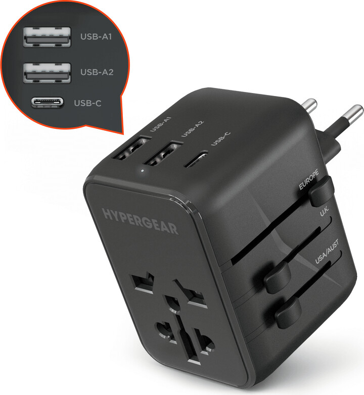 HyperGear WorldCharge Universal Travel Adapter with USB-C