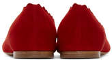 Thumbnail for your product : Chloé Red Suede Lauren Ballerina Flats