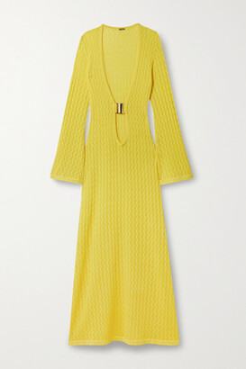 Dodo Bar Or Lin Pointelle-knit Maxi Dress - Yellow