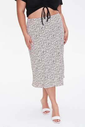 Forever 21 Plus Size Spotted Print Midi Skirt