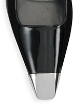 Thumbnail for your product : Saint Laurent Blade Cap-Toe Leather Slingback Pumps