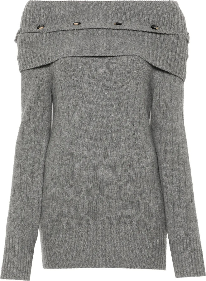 Rokh Multi-Button Off-Shoulder Top