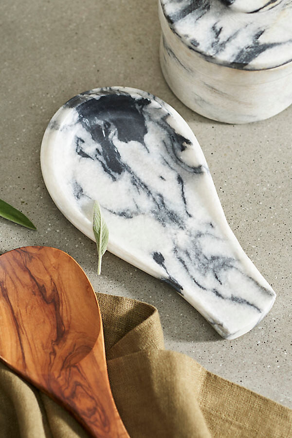 Smoky White Marble Spoon Rest at Terrain