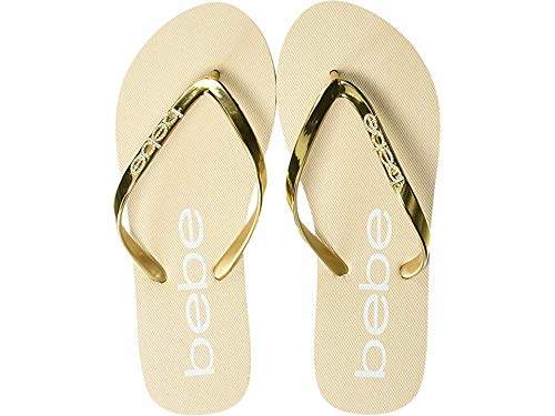 bebe gold flip flops