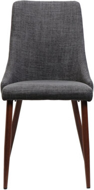 17 Stories Dining Chair Of 2 Grey Fabric Covering Iron Legs With Dark Walnut Finish Handmade Details 22.26\