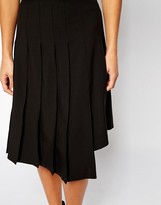 Thumbnail for your product : The Laden Showroom X Even Vintage Asymmetric Pleat Midi Skirt