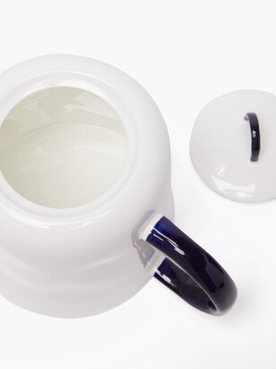 FELDSPAR Painted-handle Fine China Teapot - White/blue