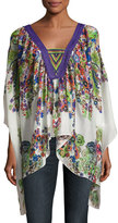 Thumbnail for your product : Roberto Cavalli Bell Heather Gauze Caftan, White/Multi