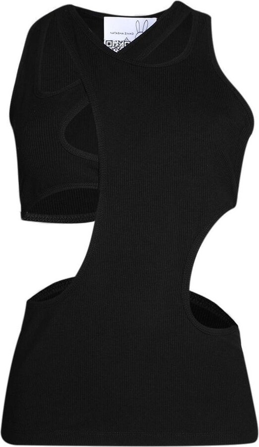 Natasha Zinko Cut-Out Detailed Ribbed Top