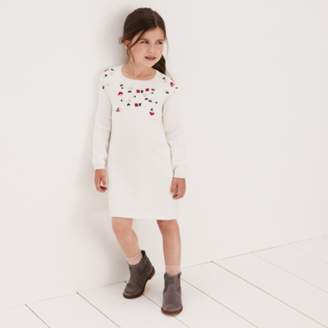 The White Company Embroidered Knit Dress (1-6yrs), White, 1 1/2-2yrs