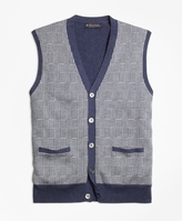 Thumbnail for your product : Brooks Brothers Supima® Cotton Cashmere Glen Plaid Button-Front Vest