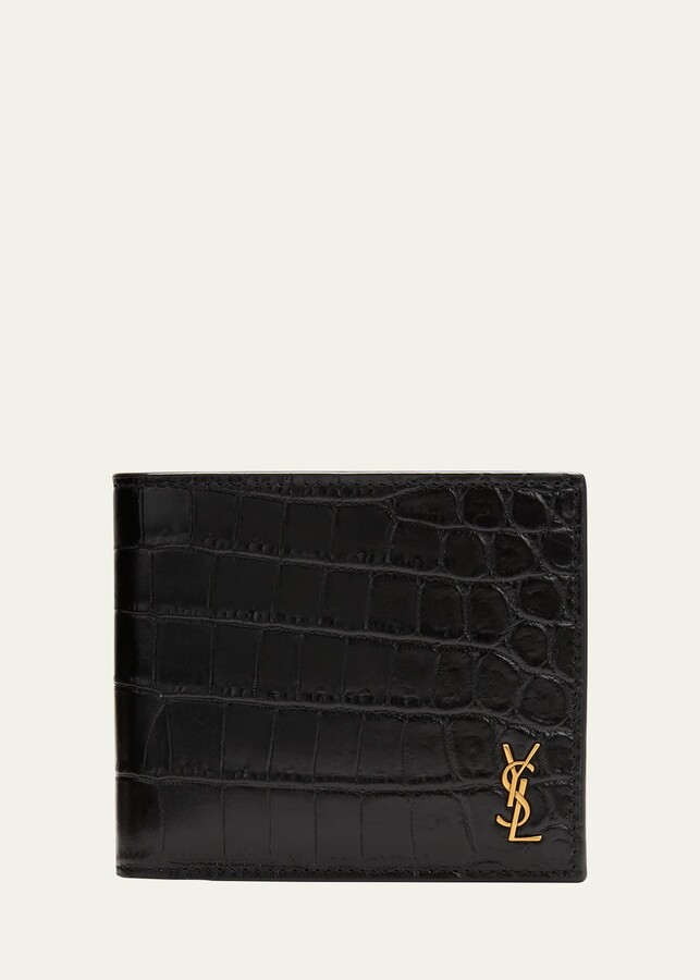 CASSANDRE Bill clip wallet in CROCODILE-EMBOSSED leather