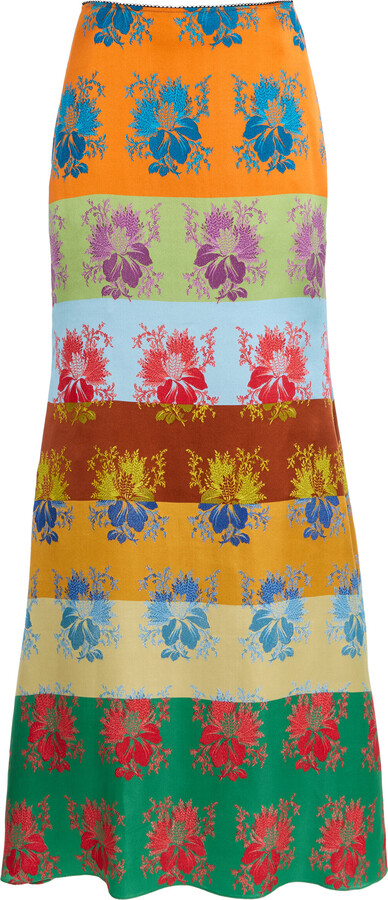 Rosie Assoulin Slippery When Wet Silk-Blend Maxi Skirt