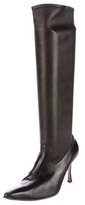 Thumbnail for your product : Manolo Blahnik Leather Knee-High Boots