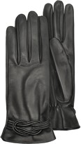 Thumbnail for your product : Forzieri Women's Black Leather Gloves w/ Knot