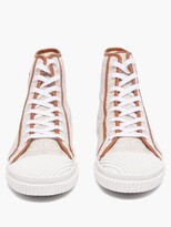 Thumbnail for your product : Loewe Anagram-embroidered Canvas High-top Trainers - Brown Multi