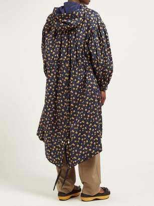 Undercover Floral-print Hooded Cotton Parka - Womens - Navy Multi