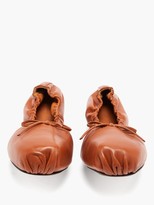 Thumbnail for your product : KHAITE Ashland Foldable Leather Ballet Flats - Tan