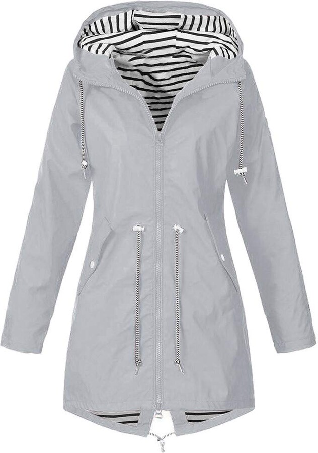 light grey raincoat