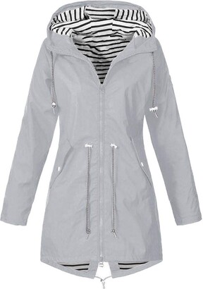 grey rain jacket