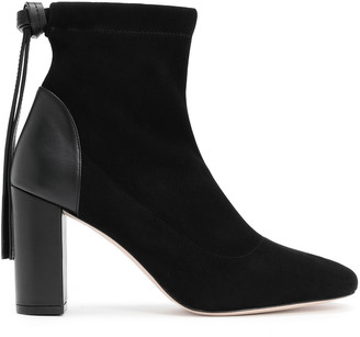 Stuart Weitzman Leather-paneled Suede Ankle Boots