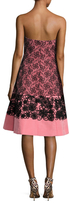 Thumbnail for your product : Oscar de la Renta Silk Strapless Embroidered Flared Dress