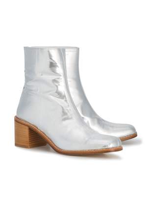 Maryam Nassir Zadeh Silver Patent Leather fiorenza 60 boots