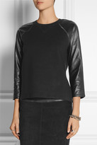 Thumbnail for your product : Reed Krakoff Leather-paneled cashmere, wool and silk-blend top