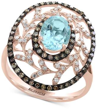 Effy Final Call by EFFYandreg; Aquamarine (1-1/5 ct. t.w.) and Diamond (1/2 ct. t.w.) Statement Ring in 14k Rose Gold