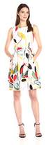 Thumbnail for your product : Anne Klein Women's Fit and Flare Self Sash Leave Printed Dress