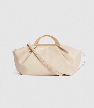 Reiss JANINA LARGE LEATHER CROSS BODY BAG Off White - ShopStyle