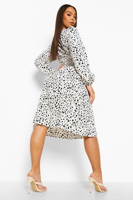 boohoo Leopard Print Wrap Midi Dress